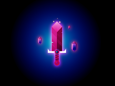 Sword and Gems affinity designer gem glow illustration magic sword vector