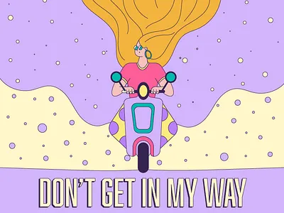 Don't Get In My Way adobe illustrator behance character character design design dribbble flat character flat design flat illustration freelance illustrator girl biker illustration illustrator motorcycle motorcycle illustration procreate vector vector character vector illustration vector motorcycle