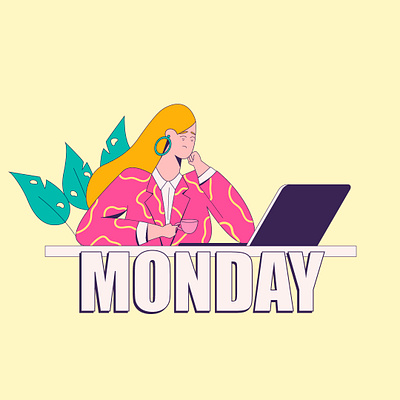 Monday Mood adobe illustrator behance character character design character illustration characters design flat character flat design flat illustration freelance illustrator illustration illustrator monday mood mood procreate vector vector character vector illustration weekdays