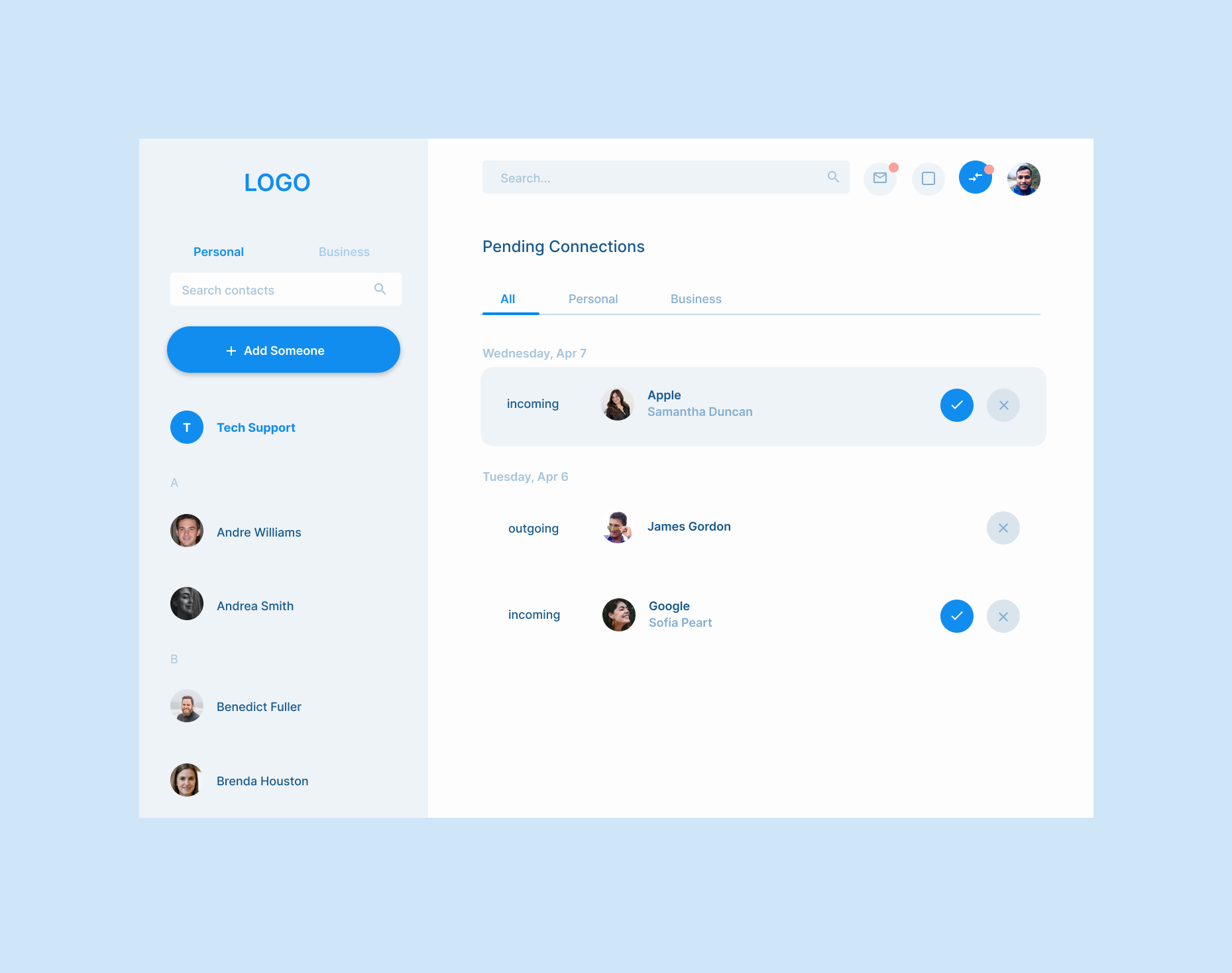 Example of A Desktop Social Business App