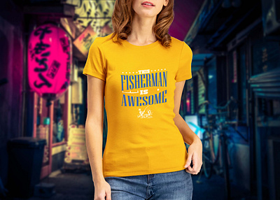 Yellow Brown Fisherman T-shirt Design 3d animation branding brown design download mock up download mock ups download mockup fisherman graphic design illustration logo mockup mockup psd mockups motion graphics psd tshirt ui yellow