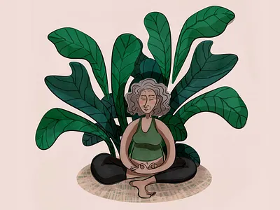 Plantification adobe adobe illustrator app editorial editorial art green grow illustration meditate mental health peaceful photoshop plants publication self care ui illustration vector vector art vector illustration yoga