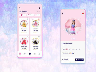 Children Shopping App app cart page children app children shopping ecommerce home page online shopping shopping app ui ux