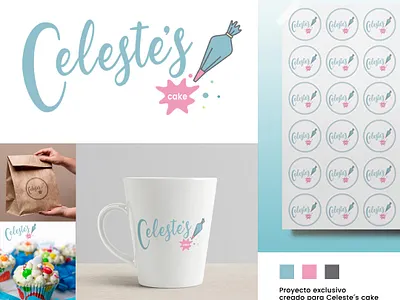 Logo para Celeste´s cake branding design graphic design illustration logo typography vector
