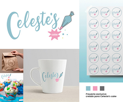 Logo para Celeste´s cake branding design graphic design illustration logo typography vector