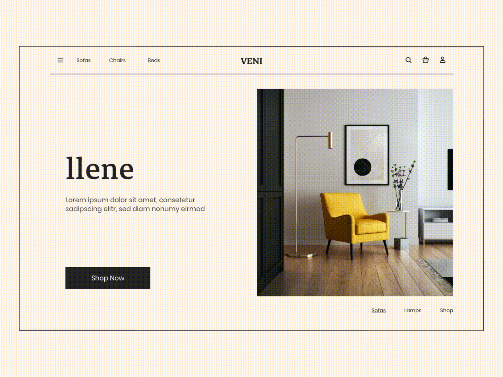 Online Furniture Marketplace branding commerce design flat furniture logo marketplace shop simple template ui ux