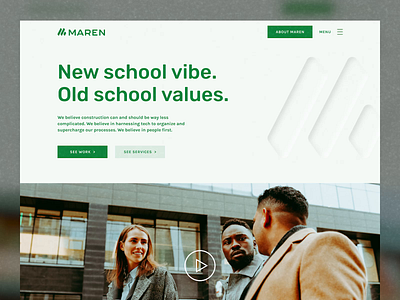 MAREN Construction UI Sample animation design elementor figma landing page ui web design website