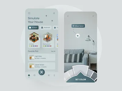 Homie: House Paint App 2d 3d architecture building clean color colour home house illustration mobile app popular product design property real estate rent ui uiux ux wall