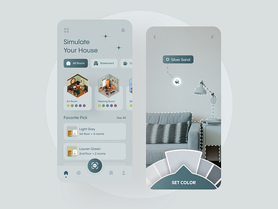 Homie: House Paint App 2d 3d architecture building clean color colour home house illustration mobile app popular product design property real estate rent ui uiux ux wall
