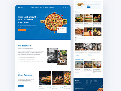 Landing page - Smart Meals Restaurant app branding design food food landing page food website graphic design landing page restaurant landing page restaurant website ui ux web website