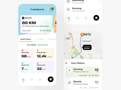 Track Sports - Mobile Apps adobe xd colourful design figma flat graphic design minimalist mobile apps modern shoot simple sketch sport ui uiux user experience user interface ux
