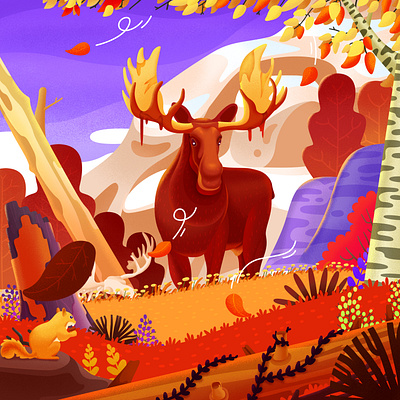 Moose illustration illustrator