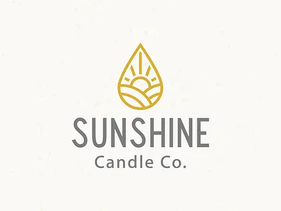Sunshine Candle Co. - Draft brand identity branding candle candle company gold logo logo design raindrop sun sunshine