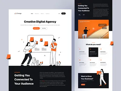 Orange - Creative Digital Agency 🍊 agency digital homepage landing landing page marketing web web design website