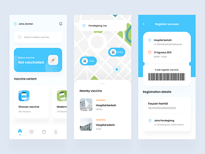 Vaccination - Mobile App app design clean coronavirus covid19 design exploration healtcare hospital ios medic medical medicine mobile app ui uidesign ux vaccination vaccine vaccine app