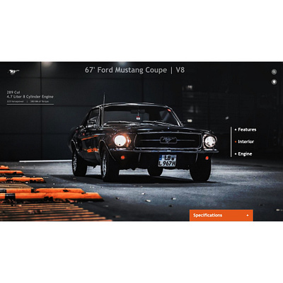 Ford Mustang UI Concept adobe xd branding design hero section illustration typography ui website