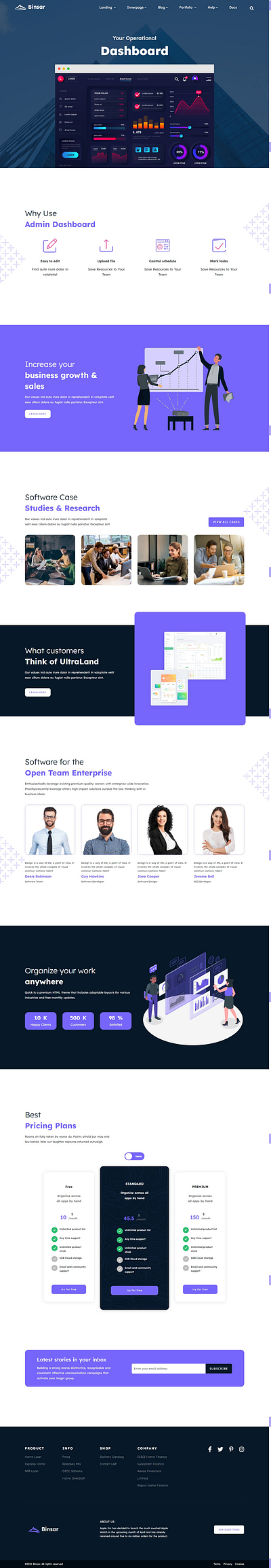 Binsar Saas Landing Figma Design bootstrap bootstrap 4 figma html template web design website