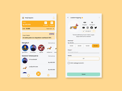 Saweria mobile app - Exploration exploration mobile app ui ui design ui ux design ux design