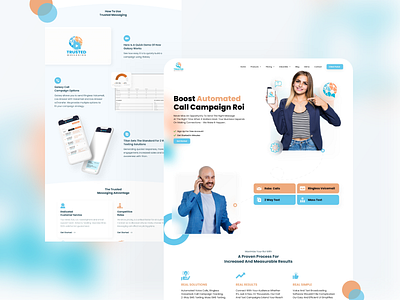 Website Design🔥 blue call clean design effect glass glasseffect glassmorphism hero home page interface light modern orange owento ui web design webdesign website white