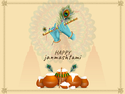 Krishna Janmashtami Design By Raju Ahmed happy happy janmashtami happy krishna hindu janmashtami janmashtami creatives janmasthami poster kanha krishna janmashtami krishna jonmodin raju ahmed shri krishna janmashtami social media post