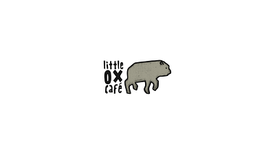 little ox cafe animal animal logos branding cafe design flat graphic design illustration logo ox oxen simple texture typography ui ux vector