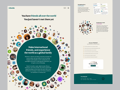 Tribevibe animation clean colorful dailyui design digital nomad friends green hospitality landing meetup mobile app travel website traveling trips ui uidesign website world