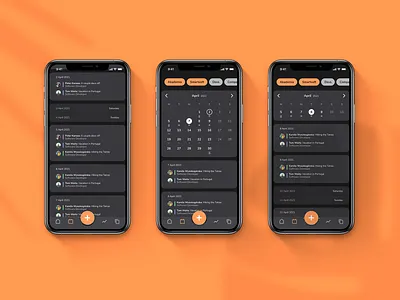Holidaily 🌴 | Calendar dark mode | UX/UI Design app calendar design mobile ui ux