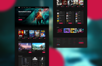 Game store design game minimal web web design