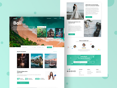 TRAV31 - Travel & Trip Landing Page 2021 2021 trends adventure app design destination hotel booking landing page product design store travel travel app travel booking travel landing page traveler trendy trip ux web website wep app