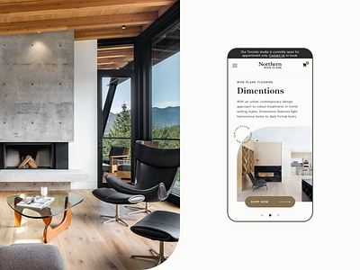 Northern Wide Plank Mobile Design clean design e commerce floor homepage interior mobile product responsive style ui ux wood