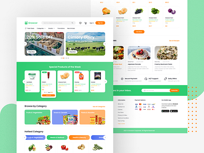 Grocery Landing Page - Growcer figma figmadesign groceriesapp grocerieswebsite groceryapp groceywebsite landingpage uiux uiuxdesign webdesign