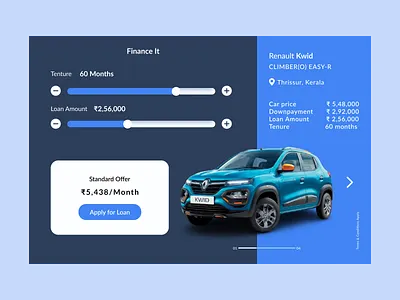 Finance It- #004 004 branding daily ui daily ui 004 dailyui004 design emi emi calculator finance emi finance ui ui ui 004 uidesign vehicle emi web design