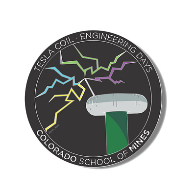 Tesla Coil Enamel Pin adobe illustrator coloradoschoolofmines enamelpin illustration illustrator pins teslacoil vectorart