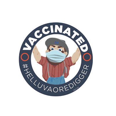 Vaccinated Sticker Mines adobe illustrator coloradoschoolofmines illustration sticker stickerdesign vectorart