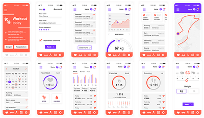 Fitness App app branding design ui ui design ux ux design vector