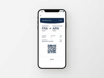 Boarding Pass DailyUI 024 024 app design boarding pass clean daily ui dailyui challenge flight ios minimal mobile ticket travel app ui ui design