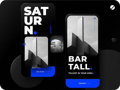 Architecture firm app minimal UI design app architecture beautidul big blue branding building dark design logo minimal mobile tall ui ux