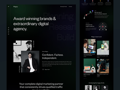 Agency Landing page agency landing page agency web agency website black dark developer digital agency hiring it farm jobs landing page media nasim professional social startup uikit uiux design uiux designer web design