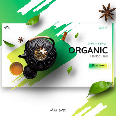 Herbal Tea WEB UI green tea healthy health herbal herbal tea tea ui design uiuiux web design website website design