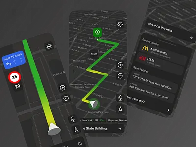 Navigation / Maps App app design google map map mobile app navigation ui ui design ux waze