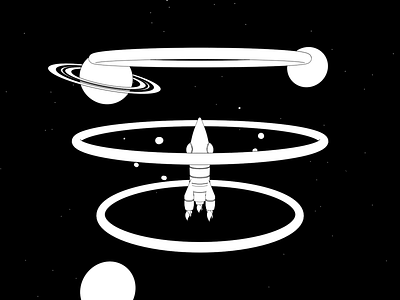 Rocket No 9 animation blackandwhite branding c4d cinema4d galaxy illustration illustrator minimal planet rocket rotation space stars vector