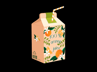 Orange juice flower illustration juice orange package