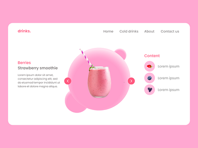 Web-design for drink concept adobe xd beverage cold drink concept design drink drink concept smoothie ui ux web design web design webdesign website design