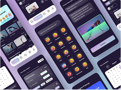 Yoga app 2021 app app design emoji gradiant illustration ios meditation mobile app mobile ui ui uidesign workout yoga yoga app