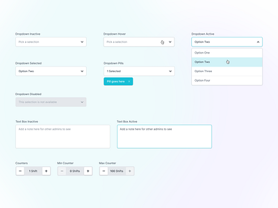 Inputs active blur controls design system disabled dropdown form gradient input inputs text area ui ux