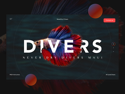 Diving apple balkan black colors direction divers diving fish geometry gradient hawaii landing maui ocean page red scuba scubadiving sea serbian designer