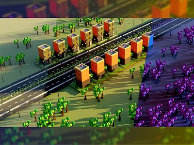 3d Illustration Building 3d blender buildings colony design graphic design illustration