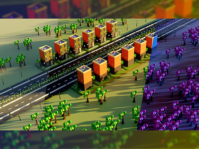 3d Illustration Building 3d blender buildings colony design graphic design illustration