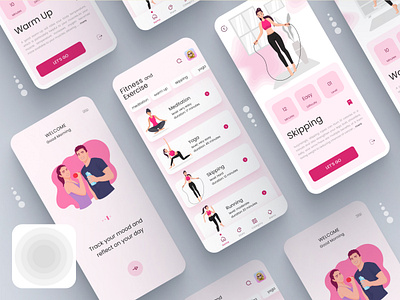 Fitness and Exercise App Concept app branding design graphic design illustration logo ui ui design ux vector