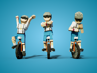 Unicycle World Champion 3d 3d art athlete avatar bike blockchain gaming cycle design game art game asset gamedesign illustration magicavoxel minecraft sand sandbox sport tsb voxedit voxel